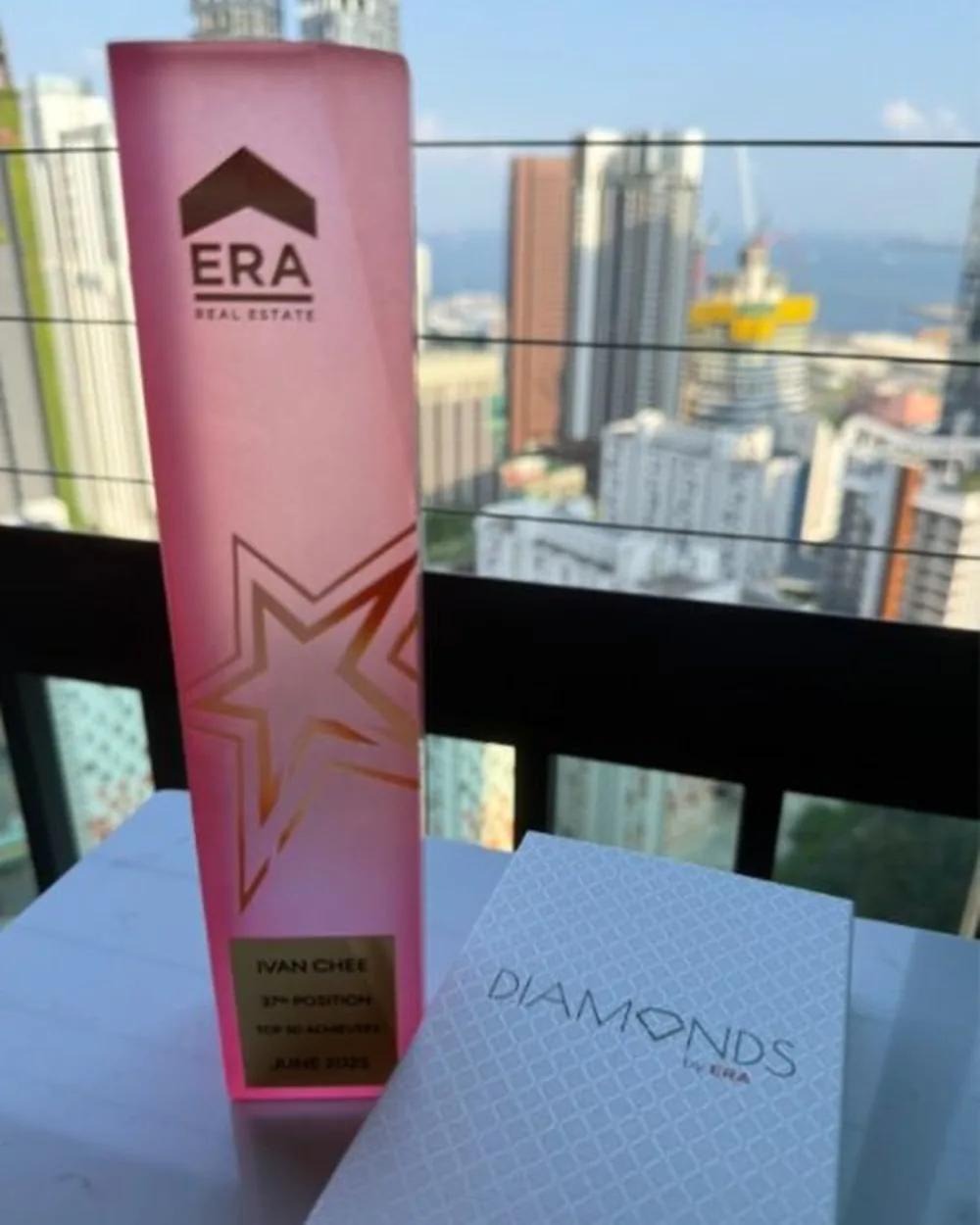 ERA Top 50 Achievers trophy, Ivan Chee, June 2025, Diamonds by ERA